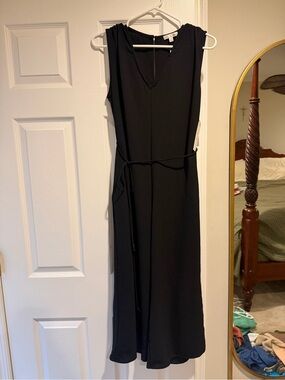 Nine Britton Black Sleeveless V-Neck Jumpsuit with Self-Tie Waist